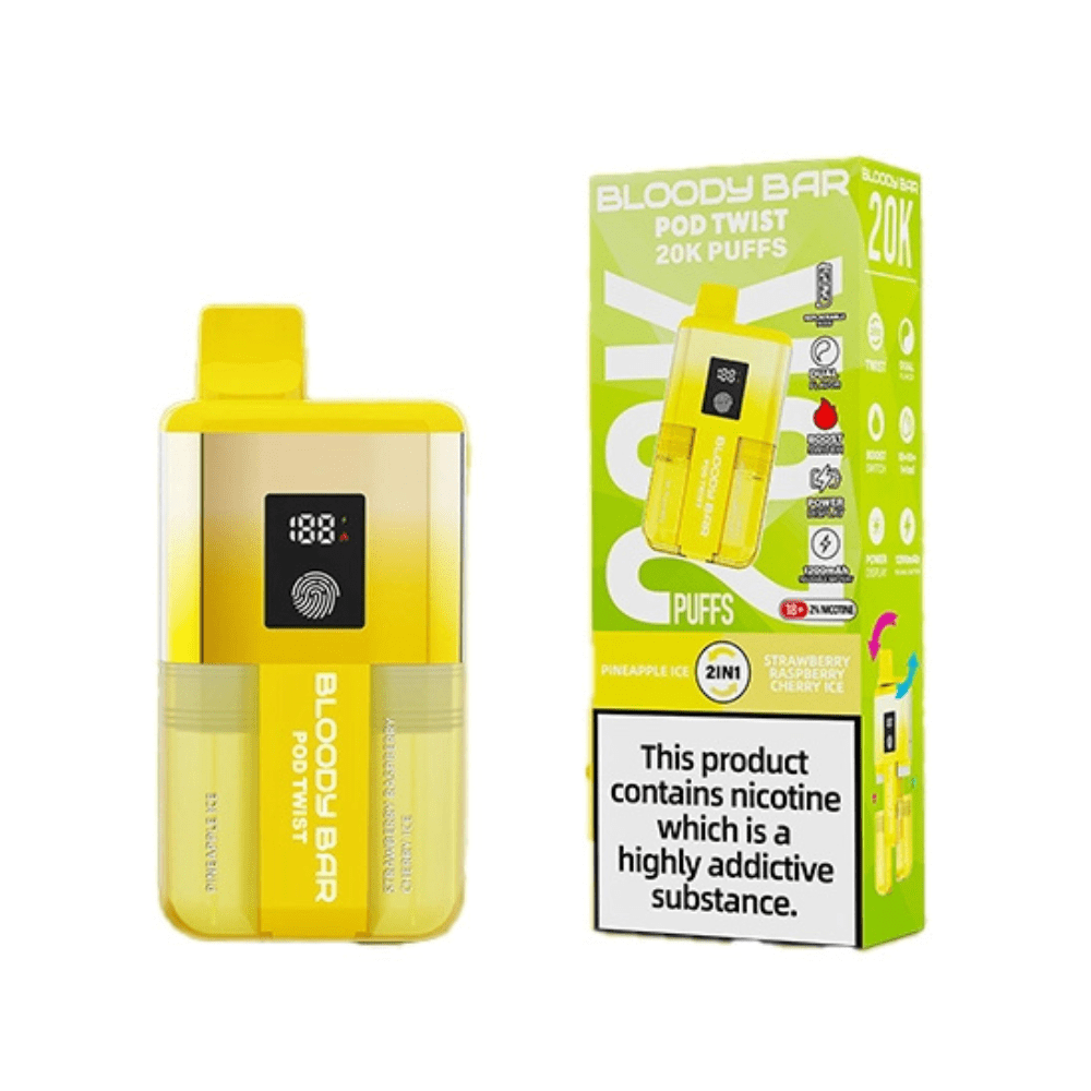 Bloody Bar Pod Twist 20K Prefilled Pod Kit Box of 5 in Pineapple Ice at UK Vaper Wholesale