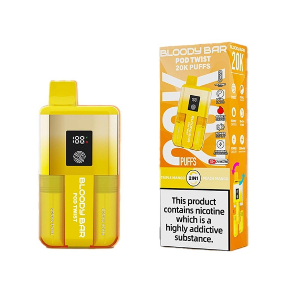 Bloody Bar Pod Twist 20K Prefilled Pod Kit Box of 5 in Triple Mango at UK Vaper Wholesale