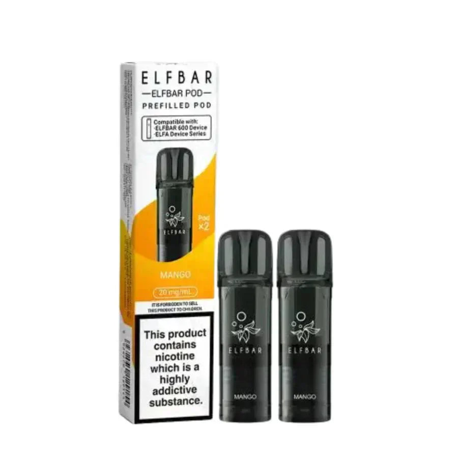 Elf Bar 600 Prefilled Pods - Box of 10 in Mango Flavour at UK Vaper Wholesale