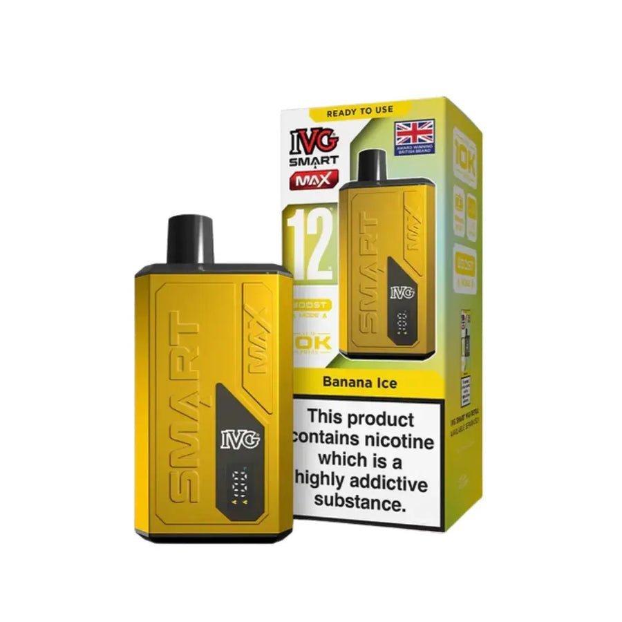IVG Smart Max 10000 Prefilled Pod Vape Kit - Box of 5 Banana Ice at UK Vaper Wholesale