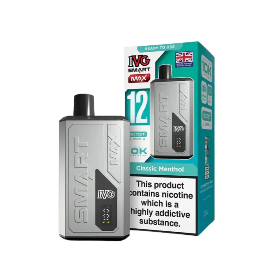 IVG Smart Max 10000 Prefilled Pod Vape Kit - Box of 5 Classic Menthol at UK Vaper Wholesale