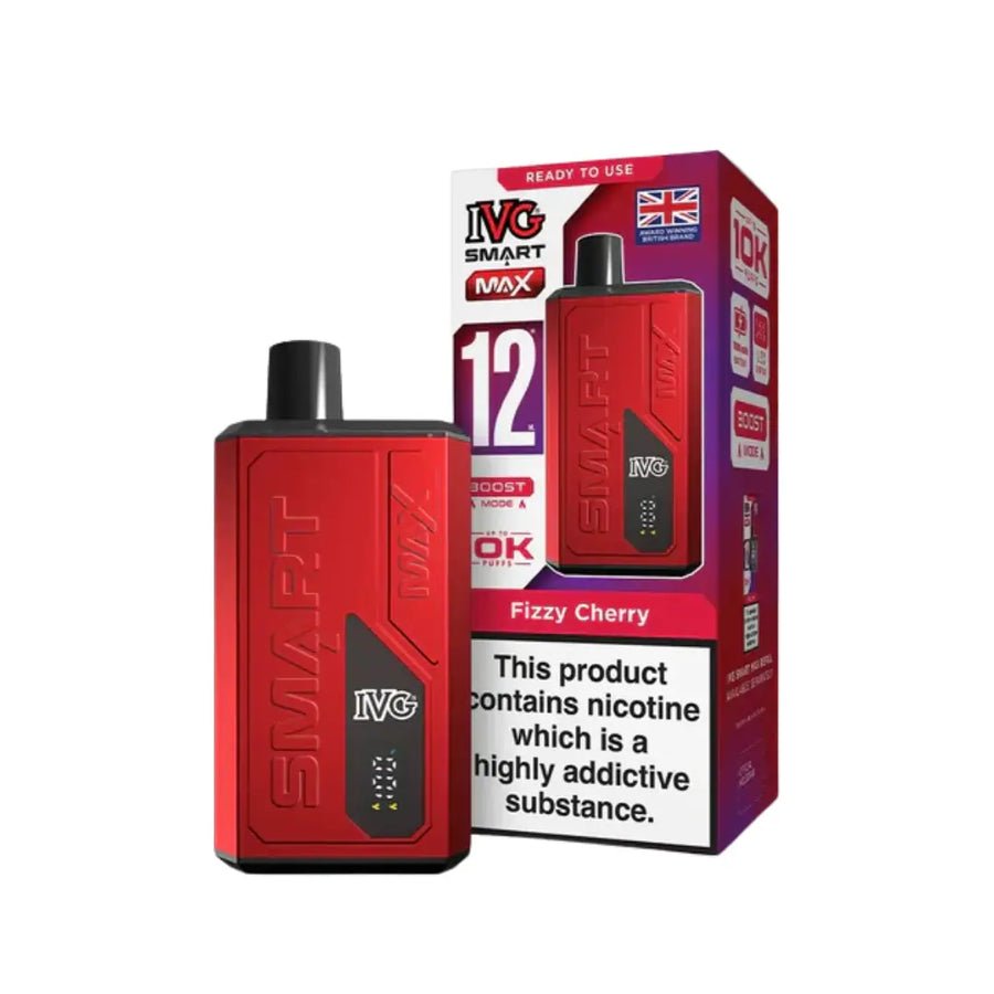 IVG Smart Max 10000 Prefilled Pod Vape Kit - Box of 5 Fizzy Cherry at UK Vaper Wholesale