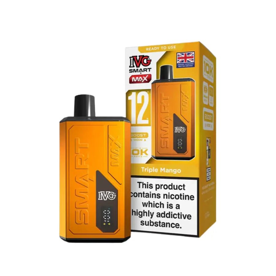 IVG Smart Max 10000 Prefilled Pod Vape Kit - Box of 5 Triple Mango at UK Vaper Wholesale