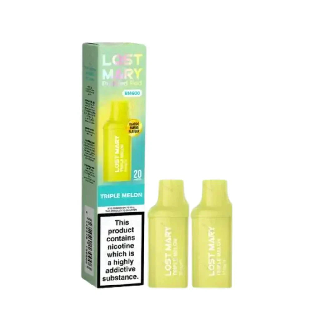 Lost Mary BM600 Prefilled Pods box of 10 in Triple Melon Flavour at UK Vaper Wholesale