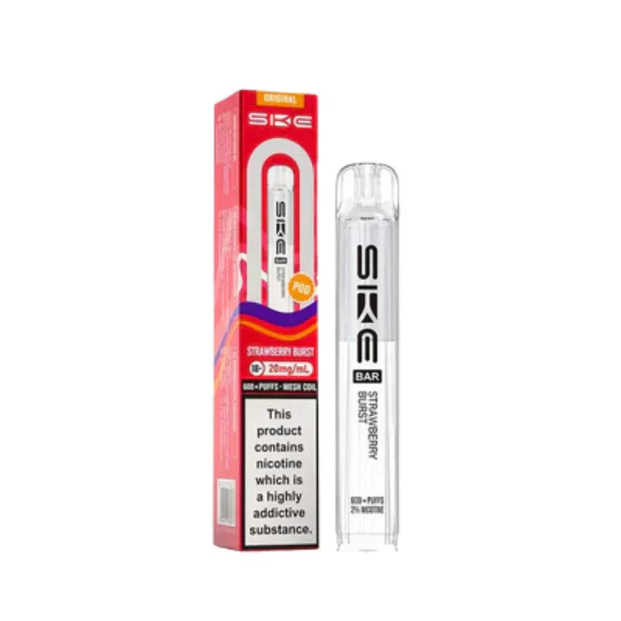 SKE Bar 600 Prefilled Pod box of 10 in Strawberry Burst at UK Vaper Wholesale