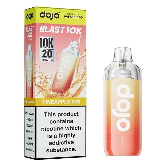 Vaporesso Dojo Blast 10k Prefilled Pod Vape Kit - Box of 5 in Pineapple Ice Flavour available at UK Vaper Wholesale
